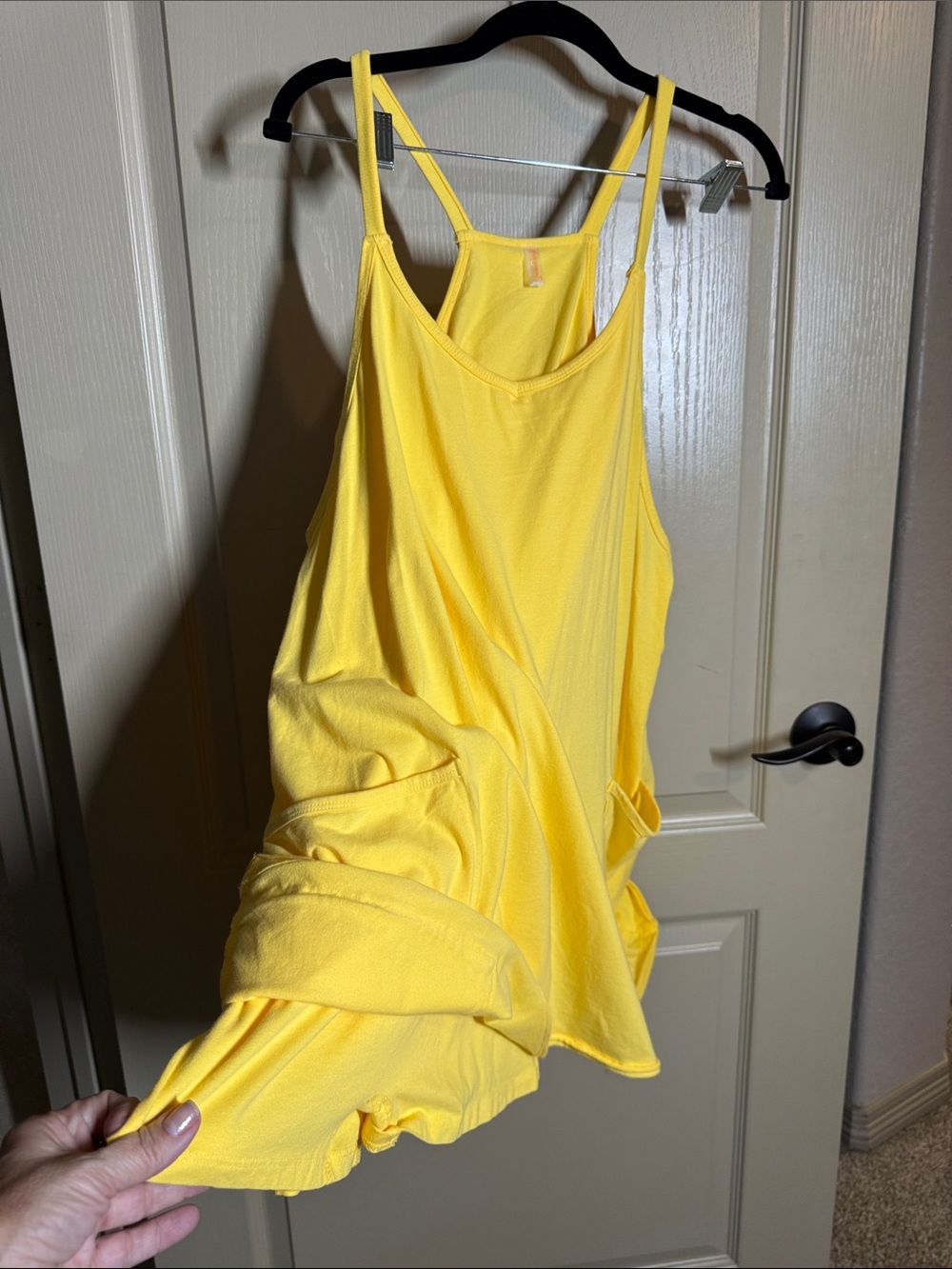 Women’s Yellow Sleeveless Tank Top Shorts Dress Romper with Pockets Size M - Picture 4 of 10